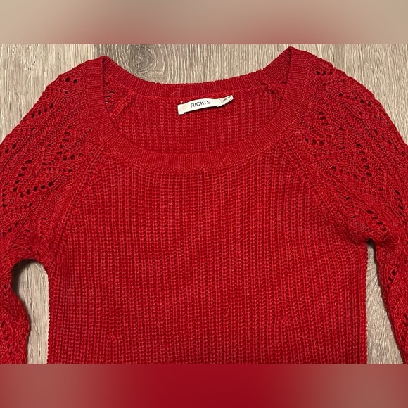 Red Knit Sweater (Dress/Tunic length) - Picture 6 of 7